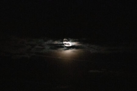 The moon in the clouds